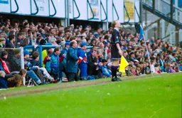 David Pleat having a few words with the linesman