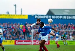 Phil Gray with a glancing header