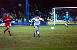 Paul Telfer sends the ball downfield
