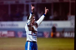 Phil Gray salutes the crowd