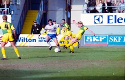 Ceri Hughes moves in for a tackle