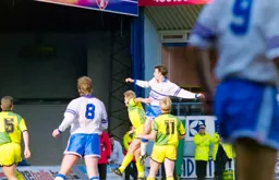 Phil Gray heads towards the Oak Road Goal