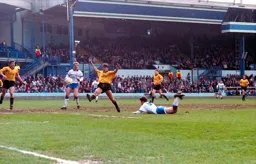 Scott Oakes after a flying header