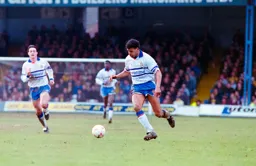 Chris Kamara watching the ball intently