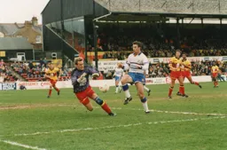 Phil Gray second to the ball