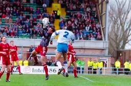 John Dreyer challenges the keeper