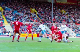 Trevor Peake unusually high up the pitch