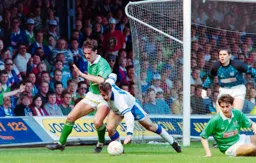 Phil Gray trying to stay on his feet