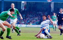 Chris Kamara makes sure the ball is his