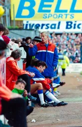 John Moore reacting to the crowd