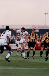 Paul Telfer brings the ball under control