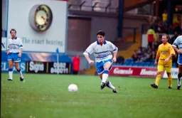 Ceri Hughes brings the ball forward