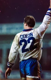 Kerry Dixon salutes scoring his second and Town`s fourth goal