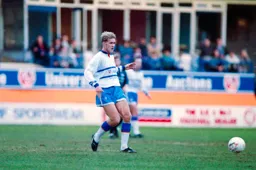 Jamie Campbell on his own in midfield