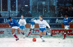 David Preece battles Portsmouth and the snow