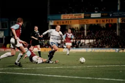 David Preece avoids a sliding tackle