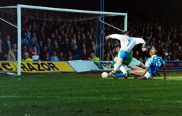 Paul Telfer scores the Town`s only goal