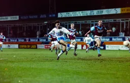 Scott Oakes completes his hat-trick with his and the Town`s third goal