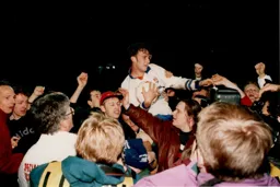 Scott Oakes holds on to the match ball