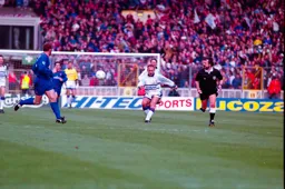 David Preece gets in a cross