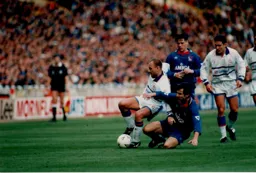David Preece in a battle for the ball with Darren Peacock