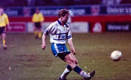 Julian James gets the ball forward