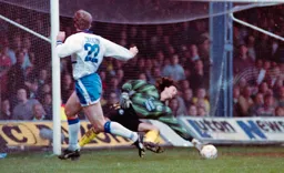 Kerry Dixon just fails to beat the keeper