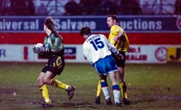 Tony Thorpe is second to the ball