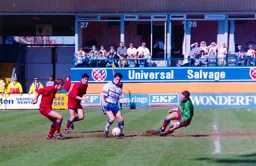 Ceri Hughes tries to round the keeper