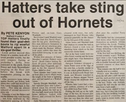 Match Report: Watford vs Luton Town FC (17 Sep 1994)