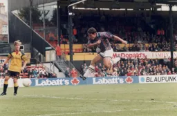 An unmarked Paul Telfer nets goal number four