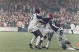 David Preece is congratulated on his goal