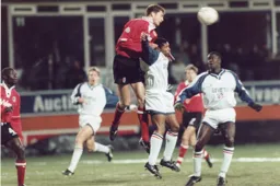 Charlton's Phil Chapple clears the ball