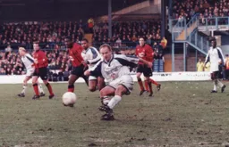 David Preece gets the ball across