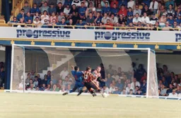 Tony Thorpe about to get his shot away for the only goal