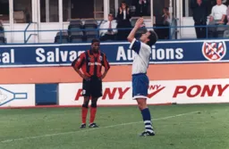 Bontcho Guentchev looks to the skies after netting goal number three from the spot