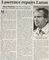 Match Report: Luton Town FC vs Grimsby Town (10 Feb 1996)