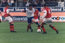 Ceri Hughes in typical midfield action