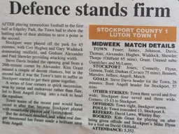 Match Report: Stockport County vs Luton Town FC (15 Oct 1996)