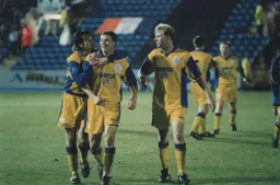 Paul McLaren Alan White and David Oldfield are a happy trio at the final whistle