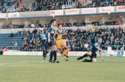 Paul McLaren tries his luck from the edge of the penalty area