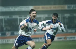 Graham Alexander celebrates his first half double