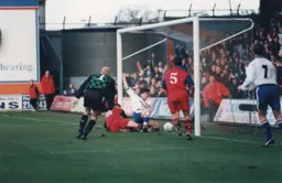 Tony Thorpe forces the ball over the line for Town`s only goal