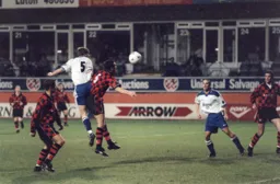 Alan White gets above Derek Mountfield