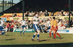 Tony Thorpe celebrates after Marvin Johnson has levelled the score