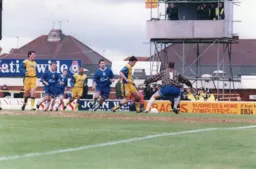 Rory Allen nips in to score Town`s goal