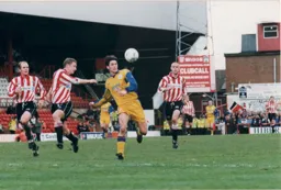 Rory Allen controls the ball before smashing in Town`s second goal