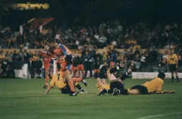 Sean Evers celebrates his goal