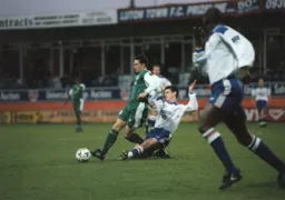 Matthew Spring battling in midfield