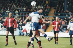 Tony Thorpe with a header